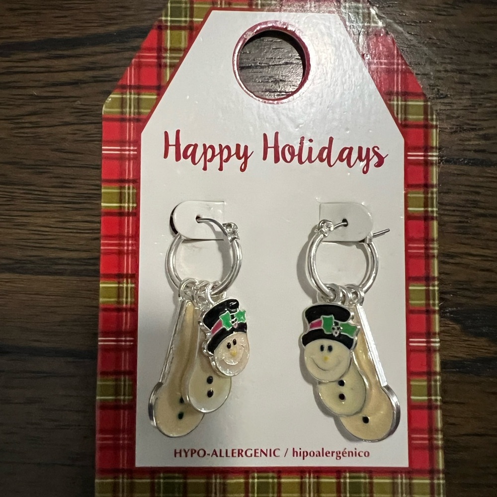 Layered Snowman Earrings
